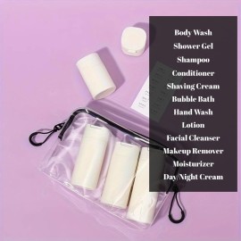 FANPOI 5pcs Travel Cream Dispenser Bottles Set, TSA Approved, Travel Essentials (Pink)