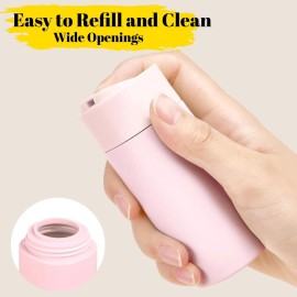 FANPOI 5pcs Travel Cream Dispenser Bottles Set, TSA Approved, Travel Essentials (Pink)