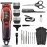 Hair Beard Trimmer for Men, Professional T Liners Clippers for Men, Mens Cordless Barber Clippers, Zero Gapped Grooming Hair Cutting Kit, LCD Rechargeable Shaver Clippers Gifts for Men, Red