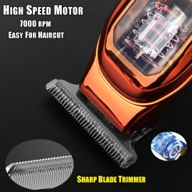 Hair Beard Trimmer for Men, Professional T Liners Clippers for Men, Mens Cordless Barber Clippers, Zero Gapped Grooming Hair Cutting Kit, LCD Rechargeable Shaver Clippers Gifts for Men, Red