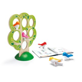 SmartGames 5 Little Birds Wooden Deduction Game for Ages 5 - Adult with 60 Challenges