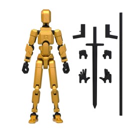 MerryXD T13 3D Action Figure,Assembly Completed Dummy Nova Titan Lucky 13 Action Figure 3D Printed Multi-Jointed Movable Toy Golden