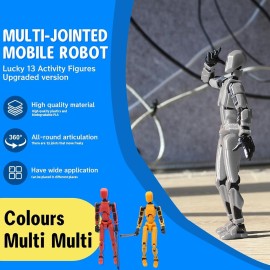 MerryXD T13 3D Action Figure,Assembly Completed Dummy Nova Titan Lucky 13 Action Figure 3D Printed Multi-Jointed Movable Toy Golden
