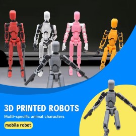 MerryXD T13 3D Action Figure,Assembly Completed Dummy Nova Titan Lucky 13 Action Figure 3D Printed Multi-Jointed Movable Toy Golden