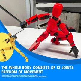 MerryXD T13 3D Action Figure,Assembly Completed Dummy Nova Titan Lucky 13 Action Figure 3D Printed Multi-Jointed Movable Toy Golden
