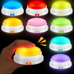 Xuhal 8 Pcs Glowing Buzzers for Trivia Games Light up Recordable Answer Button Buzzers Gifts for Game Show Back to School Team Family Nights, 8 Colors