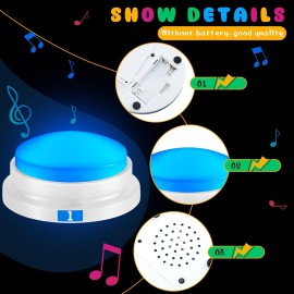 Xuhal 8 Pcs Glowing Buzzers for Trivia Games Light up Recordable Answer Button Buzzers Gifts for Game Show Back to School Team Family Nights, 8 Colors