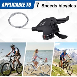 WEEROCK Bike Shifter Lever 7 Speeds Right Thumb Gear Shift Lever for Mountain Bicycle