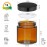 4oz Glass Amber Cosmetic Jars with Black Lids,12 Pack Empty Small Glass Jars with Inner Liners, Round Sample Container for Cream,Lotion,Ointments