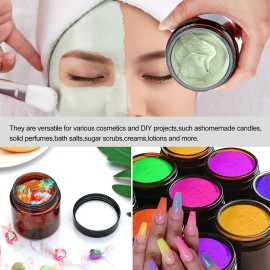 4oz Glass Amber Cosmetic Jars with Black Lids,12 Pack Empty Small Glass Jars with Inner Liners, Round Sample Container for Cream,Lotion,Ointments