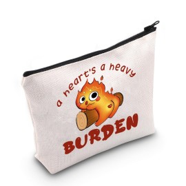 ZJXHPO Anime Lover Gift Fire Spirited Cosmetic Bag A Heart\'s A Heavy Burden Makeup Bag With Zipper (Burden) ZJXHPO Anime Lover Gift Fire Spirited Cosmetic Bag A Heart\'s A Heavy Burden Makeup Bag With Zipper (Burden)