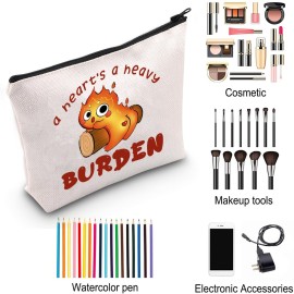 ZJXHPO Anime Lover Gift Fire Spirited Cosmetic Bag A Heart\'s A Heavy Burden Makeup Bag With Zipper (Burden) ZJXHPO Anime Lover Gift Fire Spirited Cosmetic Bag A Heart\'s A Heavy Burden Makeup Bag With Zipper (Burden)
