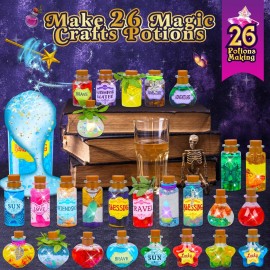 CARTELL Fairy Magic Potions Kit for Kids, Upgraded 26 DIY Mixed Magic Wizard Potion Bottles, Mystery Potions Craft Kit, Christmas Decorations Birthday Gifts for Age 6 7 8 9 10+ Year Old Girls Boys