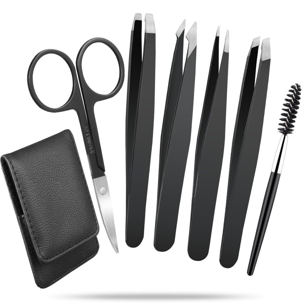 Stocking Stuffers for Women, 2024 Christmas Gifts for Her, 6-Pack Tweezers for Women Facial Hair, Tinyera Pointed Precision Eyebrow Tweezer Set with Brush Stocking Stuffers for Women, 2024 Christmas Gifts for Her, 6-Pack Tweezers for Women Facial Hair, Tinyera Pointed Precision Eyebrow Tweezer Set with Brush