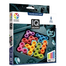 SmartGames IQ Gears Travel-Friendly Dynamic Logic Game Featuring 120 Challenges for Ages 7 - Adult