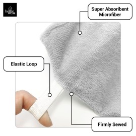 Homewear 4 Pack Microfiber Hair Wrap Towels, Drying Turbans for Wet Hair, Dry Towel for Women Anti Frizz, Dark Grey/Light Grey