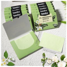 Teenitor Oil Blotting Sheets for Face, 2400 Sheets Oil Absorbing Sheets for Face, Green Tea Oil Absorbent Pads Oil Blotting Paper for Oily Skin, Face Oil Wipes Oil Sheets for Women Men, Large 10cmx7cm