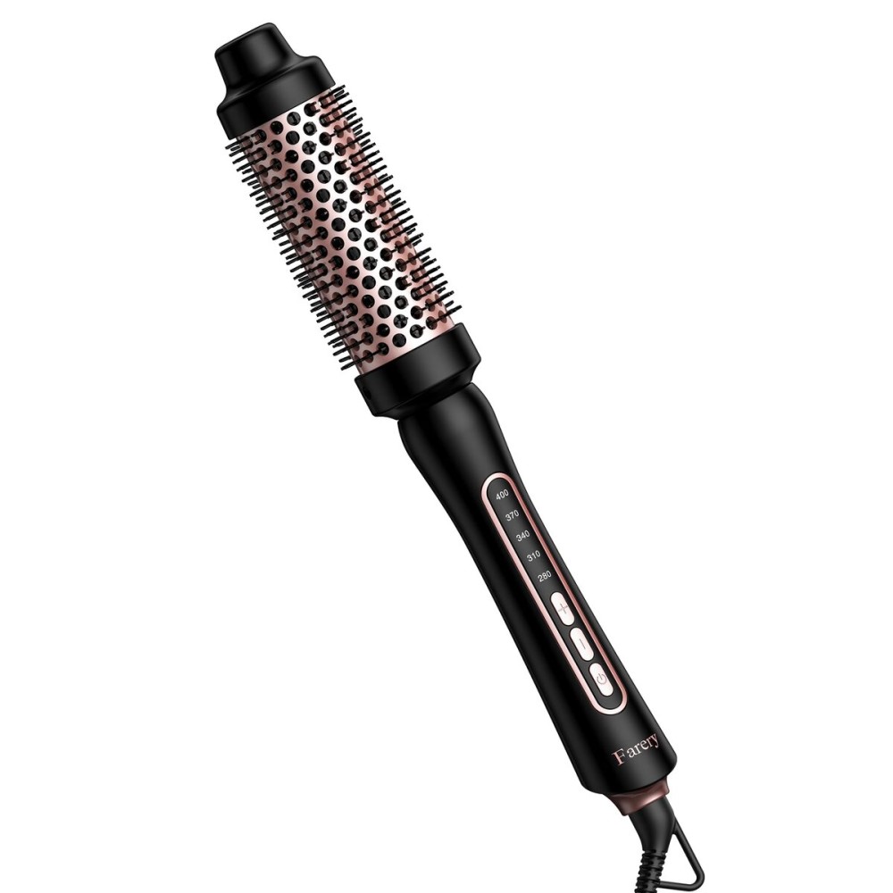 Farery Thermal Brush Creates 90\'s Voluminous Style, Non-Blowing Heated Round Brush, 1 1/2 Inch Hot Curling Brush with Adjustable Temp, Easier & Faster & Smoother, Dual Voltage for Travel Farery Thermal Brush Creates 90\'s Voluminous Style, Non-Blowing Heated Round Brush, 1 1/2 Inch Hot Curling Brush with Adjustable Temp, Easier & Faster & Smoother, Dual Voltage for Travel