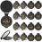 Gulfmew 18 Pcs 2.76 Inch Inspirational Compact Mirror Bulk Party Favors Quinceanera Gift Purse Small Mirror Pocket Mini Gifts for Women Adult Coworker Halloween Christmas Friends (Black)