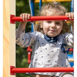 TAYUQEE Monkey Bars for Backyard 16.5in Heavy Duty Metal Monkey Bars for Kids, 8 PCS Playset Monkey Bar Rods with Mounting Plates and Powder Coating for Indoor Outdoor Backyard Playground