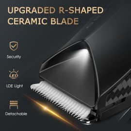 Body Hair Trimmer for Men, Manscape Groin Trimmer/Shaver, IPX7 Waterproof Wet/Dry Groomer with LED Light, Replaceable Ceramic Blade Heads, USB Dock, Mens Ball Shaver, Presents for Father, Husband,Son