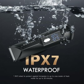 Body Hair Trimmer for Men, Manscape Groin Trimmer/Shaver, IPX7 Waterproof Wet/Dry Groomer with LED Light, Replaceable Ceramic Blade Heads, USB Dock, Mens Ball Shaver, Presents for Father, Husband,Son