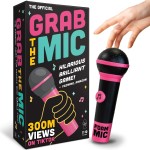 Lucky Egg Official Grab The Mic - Family Karaoke Board Game, 8+ Year Olds, 2-10 Players - Games for Bad Singers with 250 Lyrics (125 Cards) for Hilarious Game Nights & Birthday Party, Kids Gift