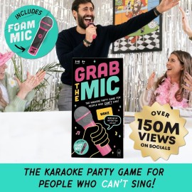 Lucky Egg Official Grab The Mic - Family Karaoke Board Game, 8+ Year Olds, 2-10 Players - Games for Bad Singers with 250 Lyrics (125 Cards) for Hilarious Game Nights & Birthday Party, Kids Gift