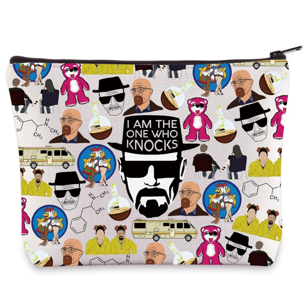 WZMPA Walter White Fans Cosmetic Bag Jesse Pinkman Fans I Am The One Who Knocks Makeup Zipper Pouch Bag Walter White Merchandise (Walter White)