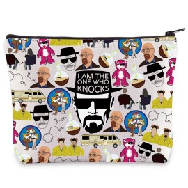 WZMPA Walter White Fans Cosmetic Bag Jesse Pinkman Fans I Am The One Who Knocks Makeup Zipper Pouch Bag Walter White Merchandise (Walter White)