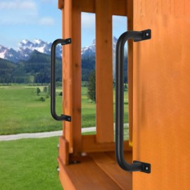 ESPETS 2 Pack 17 Inch Matte Black Safety Handles for Playground Equipment - Swing Set Accessories Grab Handles, Playset Hand Grips, Indoor Monkey Bars for Jungle Gym, Playhouse, Climbing Frame