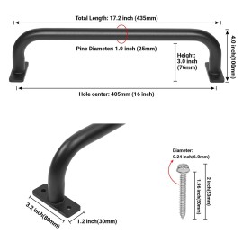 ESPETS 2 Pack 17 Inch Matte Black Safety Handles for Playground Equipment - Swing Set Accessories Grab Handles, Playset Hand Grips, Indoor Monkey Bars for Jungle Gym, Playhouse, Climbing Frame