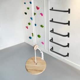 ESPETS 2 Pack 17 Inch Matte Black Safety Handles for Playground Equipment - Swing Set Accessories Grab Handles, Playset Hand Grips, Indoor Monkey Bars for Jungle Gym, Playhouse, Climbing Frame