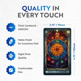 CRAFTERIAN Stained Glass Tarot Cards, 78 Tarot Deck with Foil Edges, Original Tarot Cards for Beginners and Experts with Guide Book, Fortune Telling Game, Divination Tools for All Skill Levels.