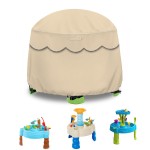 YUYAKACover Kids Water Table Cover Fit Little Tikes Fish \'n Splash Water Table, Waterproof Dust Proof Outdoor Toys -Cover only (Khaki, 34Dx20H)
