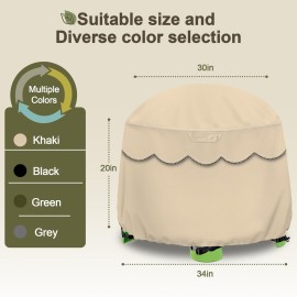 YUYAKACover Kids Water Table Cover Fit Little Tikes Fish \'n Splash Water Table, Waterproof Dust Proof Outdoor Toys -Cover only (Khaki, 34Dx20H)