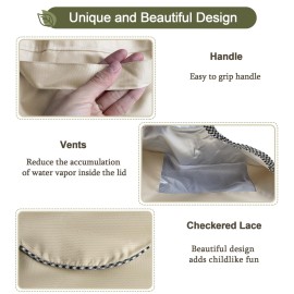 YUYAKACover Kids Water Table Cover Fit Little Tikes Fish \'n Splash Water Table, Waterproof Dust Proof Outdoor Toys -Cover only (Khaki, 34Dx20H)