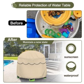 YUYAKACover Kids Water Table Cover Fit Little Tikes Fish \'n Splash Water Table, Waterproof Dust Proof Outdoor Toys -Cover only (Khaki, 34Dx20H)