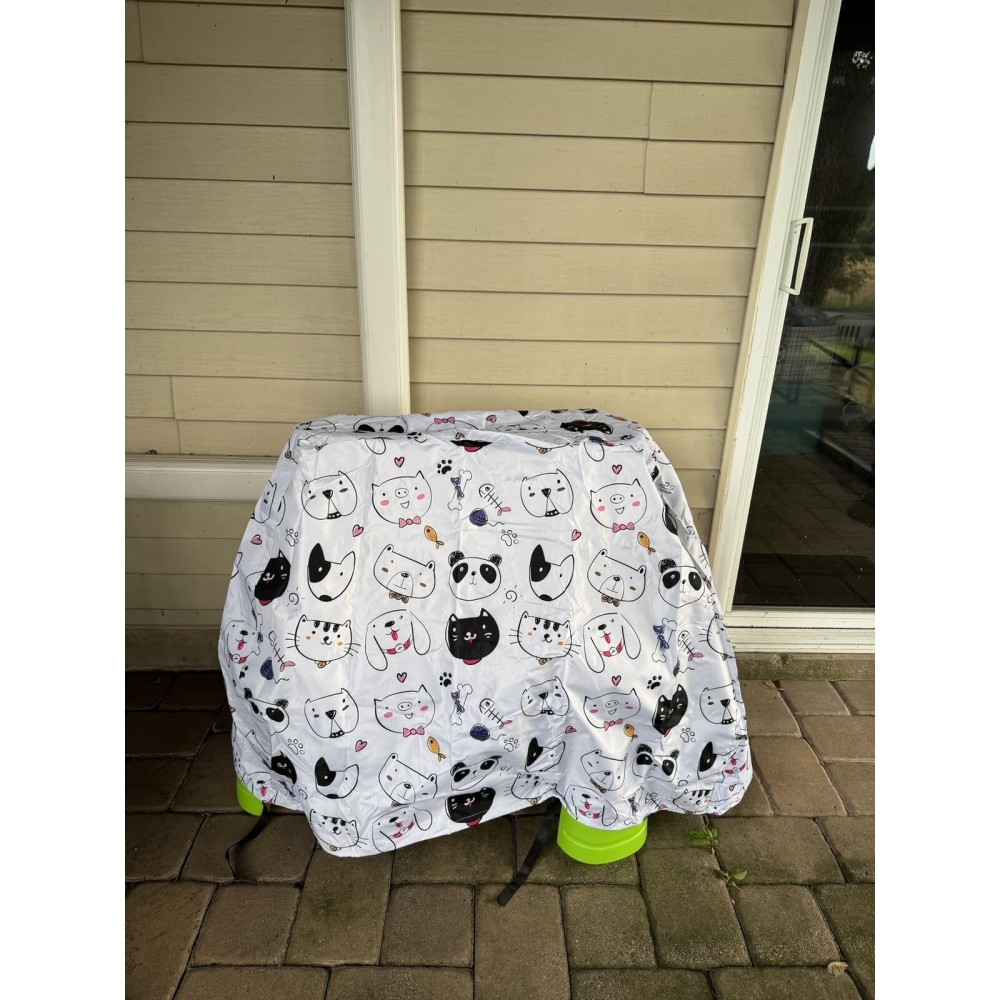 Kids Water Table Cover Suitable for Rain Showers Splash Pond Water Table, Cute Wavy Edge Vents ,Waterproof and Dustproof