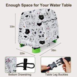 Kids Water Table Cover Suitable for Rain Showers Splash Pond Water Table, Cute Wavy Edge Vents ,Waterproof and Dustproof