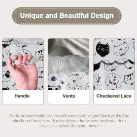 Kids Water Table Cover Suitable for Rain Showers Splash Pond Water Table, Cute Wavy Edge Vents ,Waterproof and Dustproof