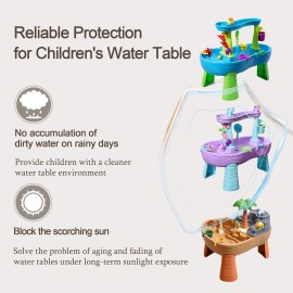 Kids Water Table Cover Suitable for Rain Showers Splash Pond Water Table, Cute Wavy Edge Vents ,Waterproof and Dustproof