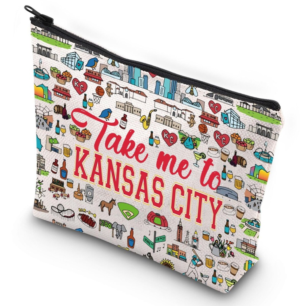G2TUP Kansas City Travel Cosmetic Bag Kansas Landmarks Souvenirs Gift Take Me To Kansas Zipper Pouch Bag Kansas Merch (Take Me To Kansas) G2TUP Kansas City Travel Cosmetic Bag Kansas Landmarks Souvenirs Gift Take Me To Kansas Zipper Pouch Bag Kansas Merch (Take Me To Kansas)