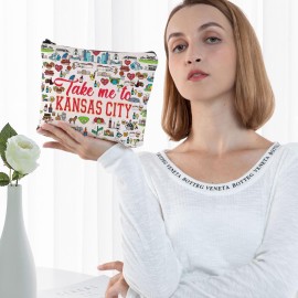 G2TUP Kansas City Travel Cosmetic Bag Kansas Landmarks Souvenirs Gift Take Me To Kansas Zipper Pouch Bag Kansas Merch (Take Me To Kansas) G2TUP Kansas City Travel Cosmetic Bag Kansas Landmarks Souvenirs Gift Take Me To Kansas Zipper Pouch Bag Kansas Merch (Take Me To Kansas)