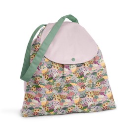 Esembly Day Bag - Reusable Wet and Dry Bag Made From Recycled Fabric With Dual Waterproof Compartments for Cloth Diapers, Swimsuits, Toiletries, and Snacks - Botanic Garden