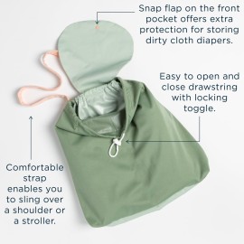 Esembly Day Bag - Reusable Wet and Dry Bag Made From Recycled Fabric With Dual Waterproof Compartments for Cloth Diapers, Swimsuits, Toiletries, and Snacks - Botanic Garden