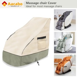 Aacabo Massage Chair Cover 59x39x30 Inch 600D Oxford Cloth Full Body Shiatsu Massage Chair Protective Cover with Drawstring Waterproof Dustproof Massage Chair Protector Cover