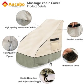 Aacabo Massage Chair Cover 59x39x30 Inch 600D Oxford Cloth Full Body Shiatsu Massage Chair Protective Cover with Drawstring Waterproof Dustproof Massage Chair Protector Cover