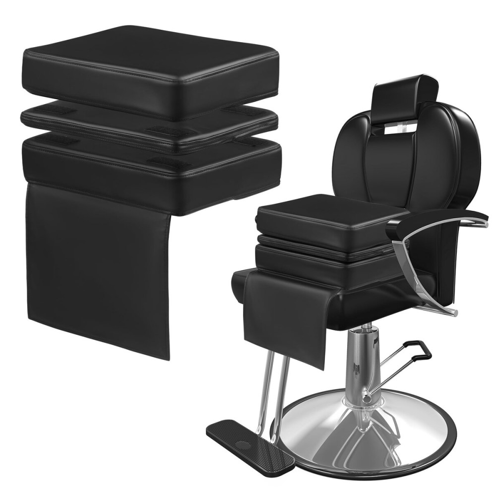 HOMBYS Adjustable Salon Booster Seat for Kids Leather Children Cushion for Barber Chair, Cushion for Styling Chair, Different Heights are Adjustable to fit Children from 3-10 Years Old, 14.5x11