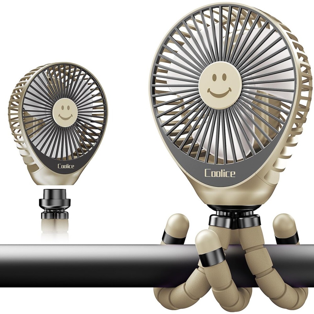 Stroller Fan Clip on for Baby, 30Hrs Removable Fan for Strollers and Car Seat, 3 Speeds Baby Stroller Fans, Rechargeable Portable Fans for Strollers with Flexible Tripod for Beach, Camping and Hiking